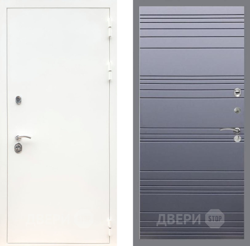 Входная металлическая Дверь Рекс (REX) 5 Белая Шагрень Line Силк титан в Краснознаменске