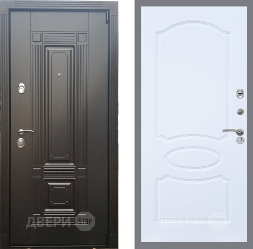 Входная металлическая Дверь Рекс (REX) 9 FL-128 Силк Сноу в Краснознаменске