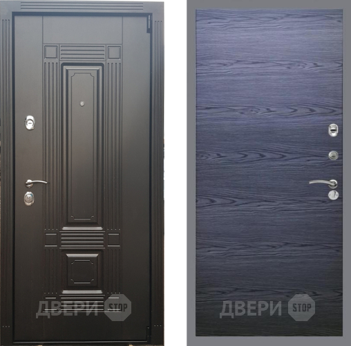 Входная металлическая Дверь Рекс (REX) 9 GL Дуб тангенальный черный в Краснознаменске