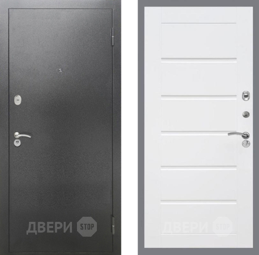 Дверь Рекс (REX) 2А Серебро Антик Сити Белый ясень в Краснознаменске