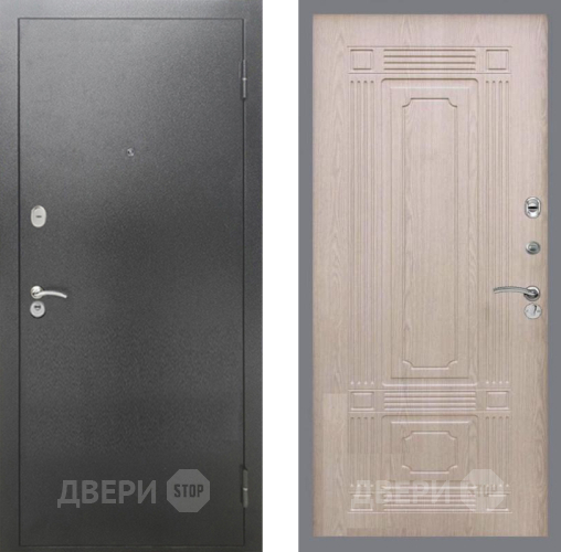 Входная металлическая Дверь Рекс (REX) 2А Серебро Антик FL-2 Беленый дуб в Краснознаменске