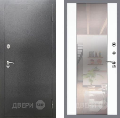 Дверь Рекс (REX) 2А Серебро Антик СБ-16 Зеркало Силк Сноу в Краснознаменске