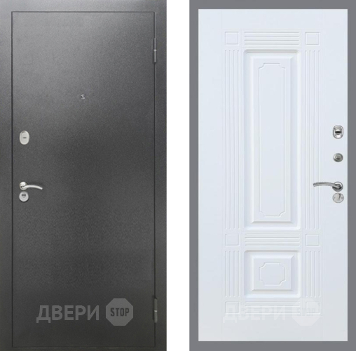 Дверь Рекс (REX) 2А Серебро Антик FL-2 Силк Сноу в Краснознаменске