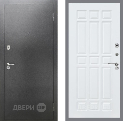 Входная металлическая Дверь Рекс (REX) 2А Серебро Антик FL-33 Силк Сноу в Краснознаменске