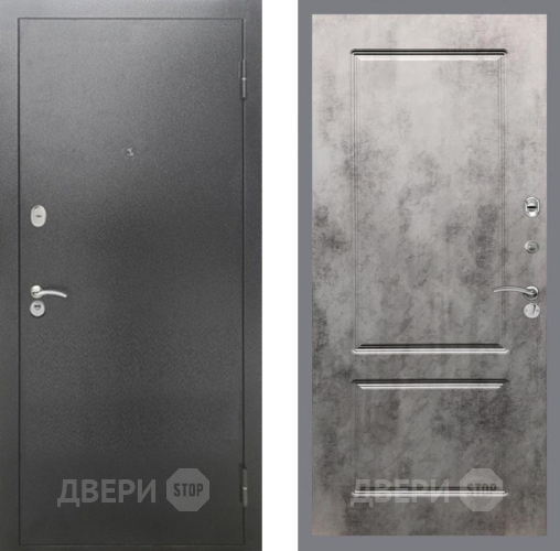 Дверь Рекс (REX) 2А Серебро Антик FL-117 Бетон темный в Краснознаменске