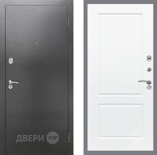 Входная металлическая Дверь Рекс (REX) 2А Серебро Антик FL-117 Силк Сноу в Краснознаменске