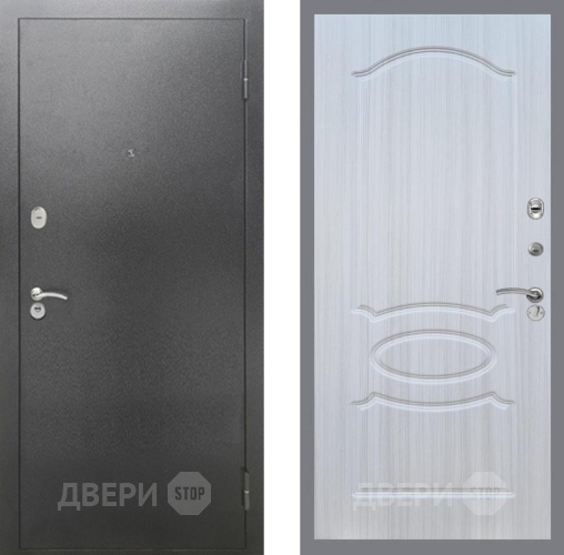 Входная металлическая Дверь Рекс (REX) 2А Серебро Антик FL-128 Сандал белый в Краснознаменске