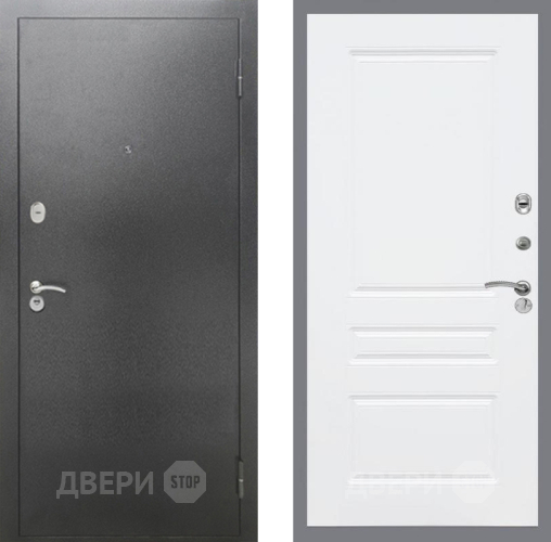 Входная металлическая Дверь Рекс (REX) 2А Серебро Антик FL-243 Силк Сноу в Краснознаменске