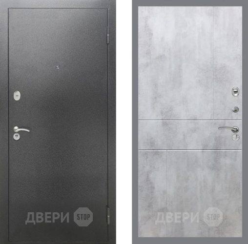 Дверь Рекс (REX) 2А Серебро Антик FL-290 Бетон светлый в Краснознаменске