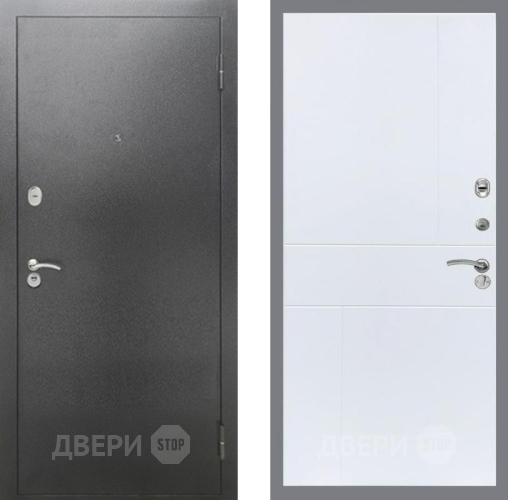 Входная металлическая Дверь Рекс (REX) 2А Серебро Антик FL-290 Силк Сноу в Краснознаменске