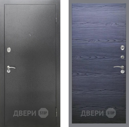 Входная металлическая Дверь Рекс (REX) 2А Серебро Антик GL Дуб тангенальный черный в Краснознаменске
