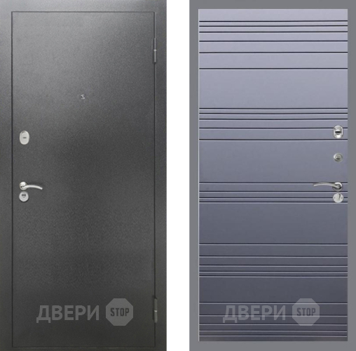Входная металлическая Дверь Рекс (REX) 2А Серебро Антик Line Силк титан в Краснознаменске