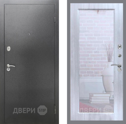 Входная металлическая Дверь Рекс (REX) 2А Серебро Антик Зеркало Пастораль Сандал белый в Краснознаменске