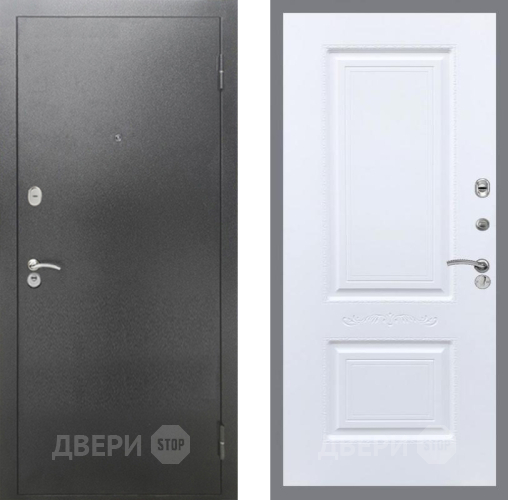Входная металлическая Дверь Рекс (REX) 2А Серебро Антик Смальта Силк Сноу в Краснознаменске