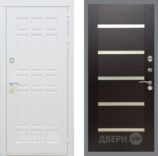 Дверь Рекс (REX) 8 Силк Сноу СБ-14 стекло белое венге поперечный в Краснознаменске