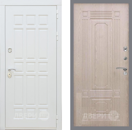 Входная металлическая Дверь Рекс (REX) 8 Силк Сноу FL-2 Беленый дуб в Краснознаменске