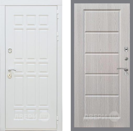 Входная металлическая Дверь Рекс (REX) 8 Силк Сноу FL-39 Беленый дуб в Краснознаменске