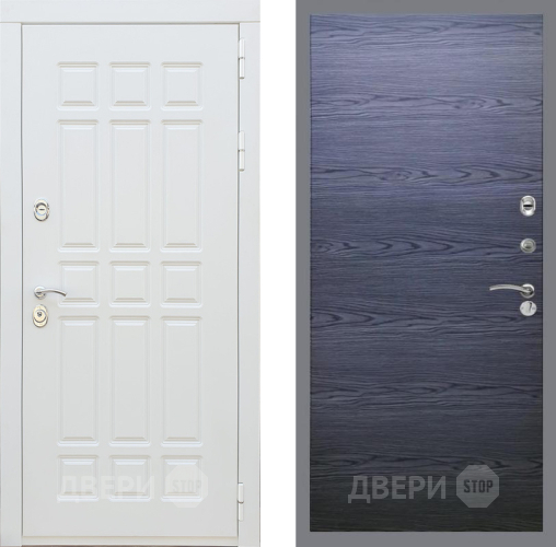 Входная металлическая Дверь Рекс (REX) 8 Силк Сноу GL Дуб тангенальный черный в Краснознаменске