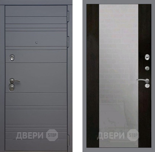 Входная металлическая Дверь Рекс (REX) 14 силк титан СБ-16 Зеркало Венге в Краснознаменске
