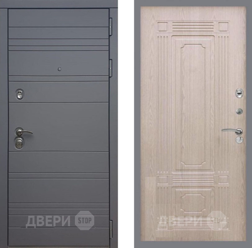 Входная металлическая Дверь Рекс (REX) 14 силк титан FL-2 Беленый дуб в Краснознаменске