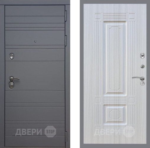 Входная металлическая Дверь Рекс (REX) 14 силк титан FL-2 Сандал белый в Краснознаменске