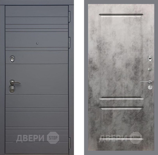 Входная металлическая Дверь Рекс (REX) 14 силк титан FL-117 Бетон темный в Краснознаменске