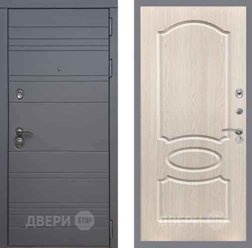Входная металлическая Дверь Рекс (REX) 14 силк титан FL-128 Беленый дуб в Краснознаменске