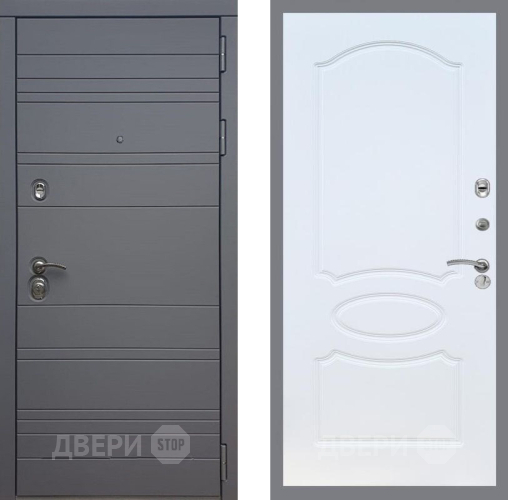 Дверь Рекс (REX) 14 силк титан FL-128 Белый ясень в Краснознаменске