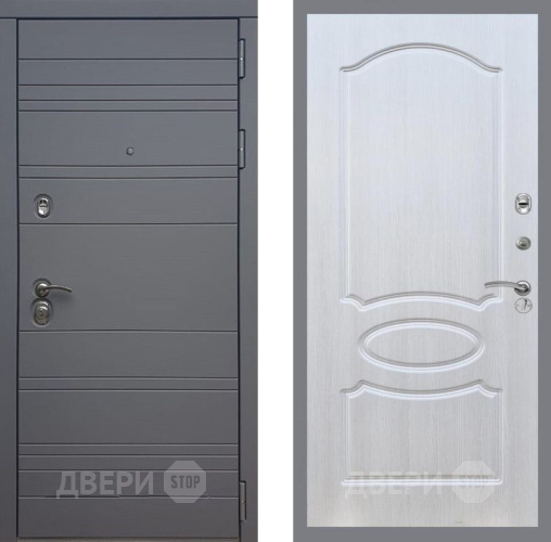 Входная металлическая Дверь Рекс (REX) 14 силк титан FL-128 Лиственница беж в Краснознаменске
