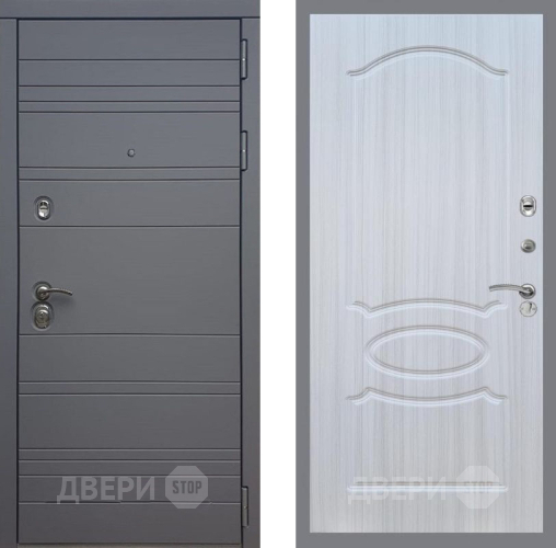 Входная металлическая Дверь Рекс (REX) 14 силк титан FL-128 Сандал белый в Краснознаменске