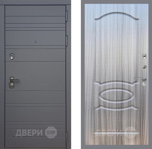 Входная металлическая Дверь Рекс (REX) 14 силк титан FL-128 Сандал грей в Краснознаменске
