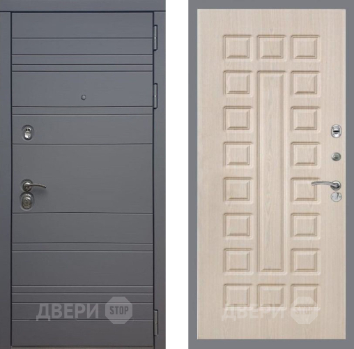 Входная металлическая Дверь Рекс (REX) 14 силк титан FL-183 Беленый дуб в Краснознаменске