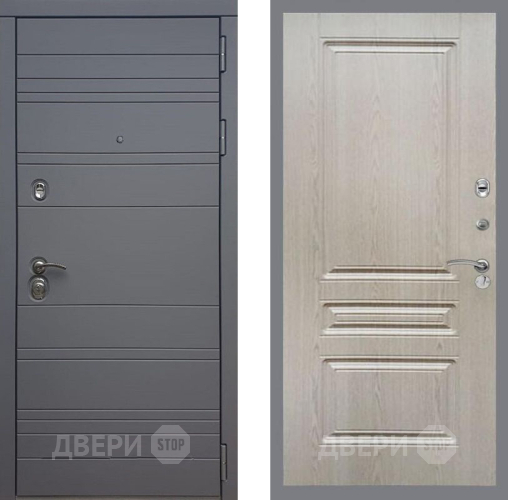 Входная металлическая Дверь Рекс (REX) 14 силк титан FL-243 Беленый дуб в Краснознаменске