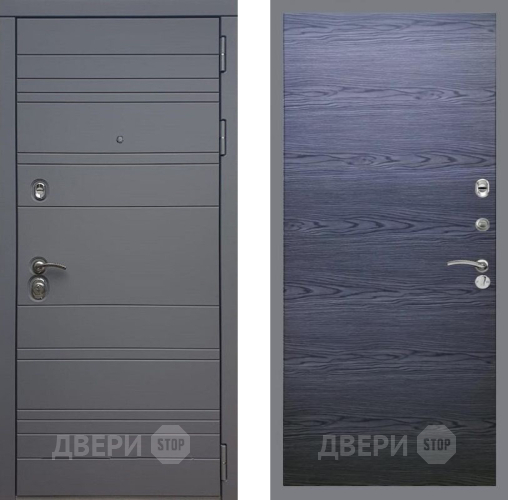 Входная металлическая Дверь Рекс (REX) 14 силк титан GL Дуб тангенальный черный в Краснознаменске