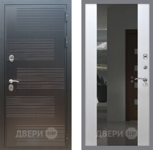 Входная металлическая Дверь Рекс (REX) премиум 185 СБ-16 Зеркало Белый ясень в Краснознаменске