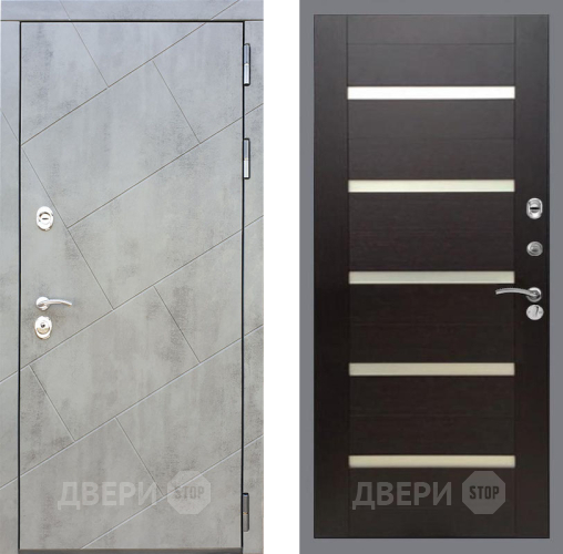 Входная металлическая Дверь Рекс (REX) 22 СБ-14 стекло белое венге поперечный в Краснознаменске