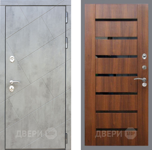 Входная металлическая Дверь Рекс (REX) 22 СБ-14 стекло черное Орех бренди в Краснознаменске
