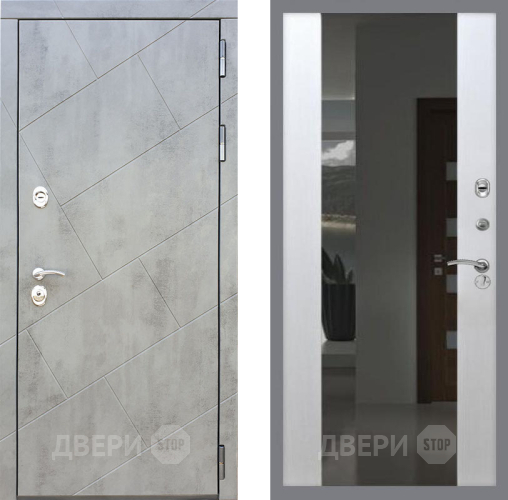Входная металлическая Дверь Рекс (REX) 22 СБ-16 Зеркало Белый ясень в Краснознаменске