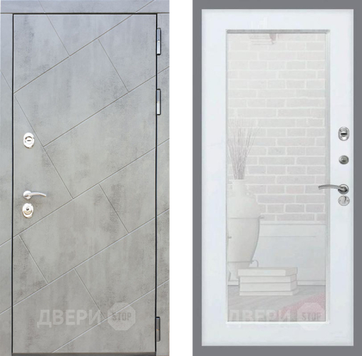 Входная металлическая Дверь Рекс (REX) 22 Зеркало Пастораль Белый ясень в Краснознаменске