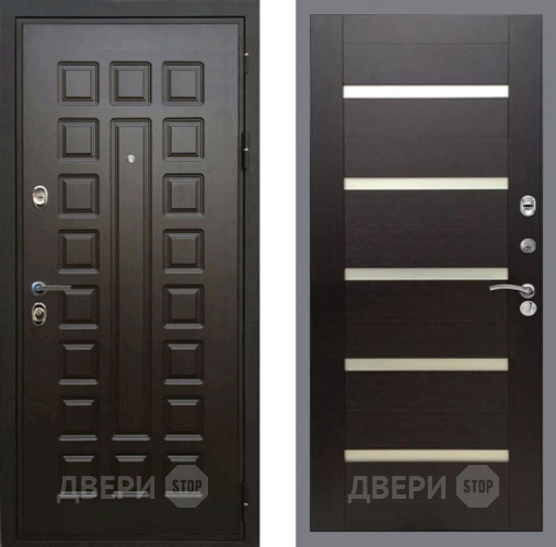 Входная металлическая Дверь Рекс (REX) Премиум 3к СБ-14 стекло белое венге поперечный в Краснознаменске