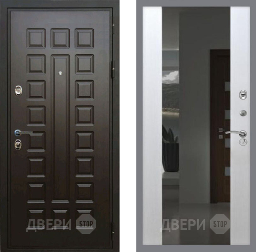 Дверь Рекс (REX) Премиум 3к СБ-16 Зеркало Белый ясень в Краснознаменске