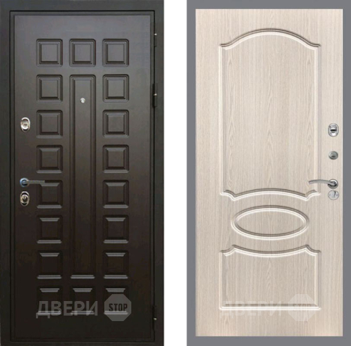 Входная металлическая Дверь Рекс (REX) Премиум 3к FL-128 Беленый дуб в Краснознаменске
