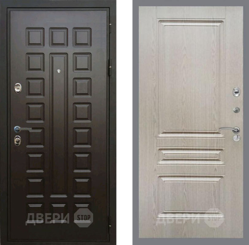 Входная металлическая Дверь Рекс (REX) Премиум 3к FL-243 Беленый дуб в Краснознаменске