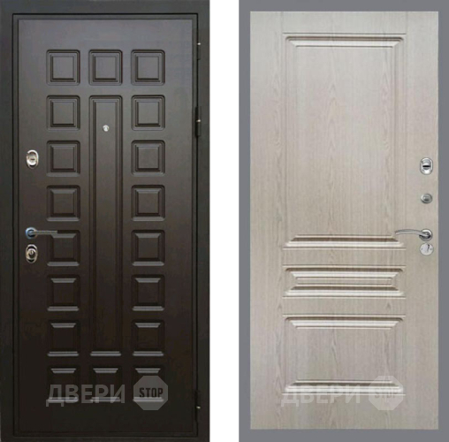 Входная металлическая Дверь Рекс (REX) Премиум 3к FL-243 Беленый дуб в Краснознаменске