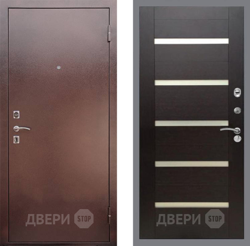 Входная металлическая Дверь Рекс (REX) 1 СБ-14 стекло белое венге поперечный в Краснознаменске