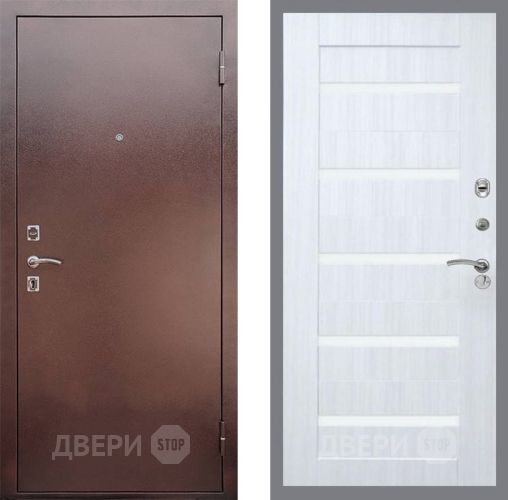 Входная металлическая Дверь Рекс (REX) 1 СБ-14 стекло белое Сандал белый в Краснознаменске