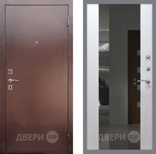 Входная металлическая Дверь Рекс (REX) 1 СБ-16 Зеркало Белый ясень в Краснознаменске