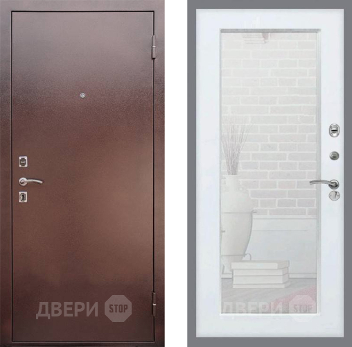 Входная металлическая Дверь Рекс (REX) 1 Зеркало Пастораль Силк Сноу в Краснознаменске