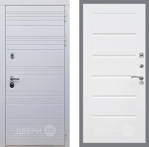Входная металлическая Дверь Рекс (REX) 14 Силк Сноу Сити Белый ясень в Краснознаменске