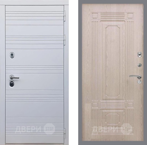 Входная металлическая Дверь Рекс (REX) 14 Силк Сноу FL-2 Беленый дуб в Краснознаменске